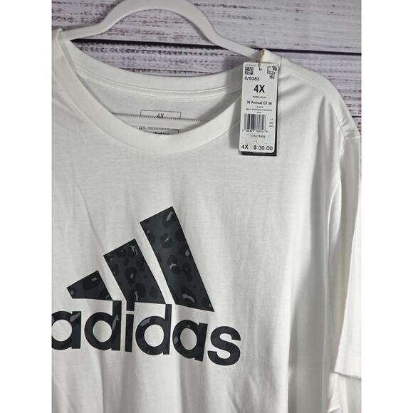 Adidas NWT leopard print logo plus size 4X short sleeve activewear - Picture 3 of 4